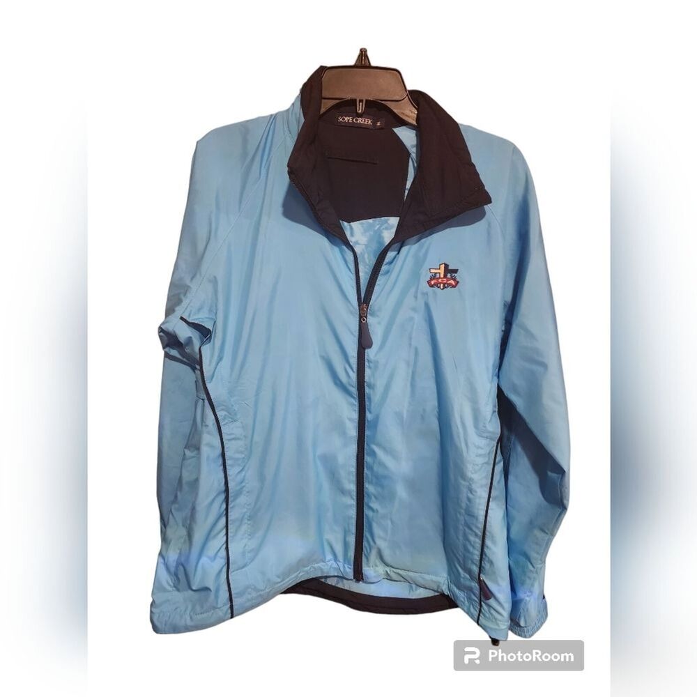 Fellowship Christian Athletes FCA Sope Creek M Lite Blue Windbreaker Jacket